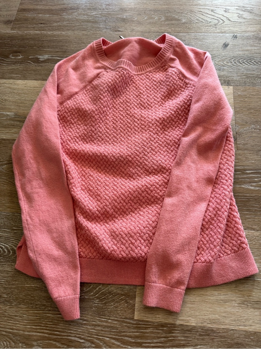 Sonoma Coral Pink Textured Knit Crewneck Sweater